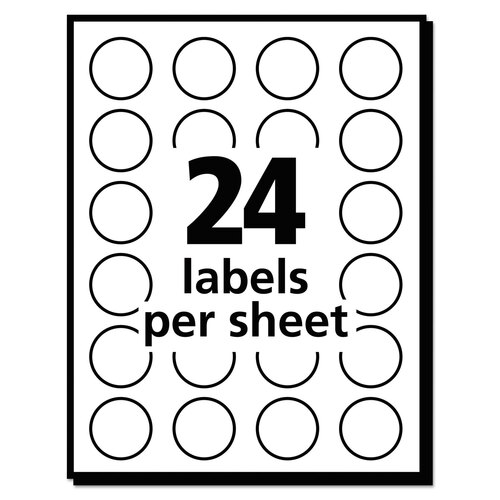 AVE05466 - Avery - Printable Self-Adhesive Removable Color-Coding Labels, 0.75&quot; dia, Red, 24/Sheet, 42 Sheets/Pack, (5466)