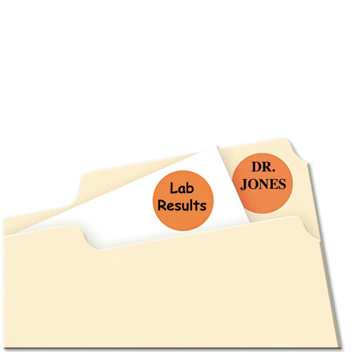 AVE05471 - Avery - Printable Self-Adhesive Removable Color-Coding Labels, 0.75&quot; dia, Neon Orange, 24/Sheet, 42 Sheets/Pack, (5471)