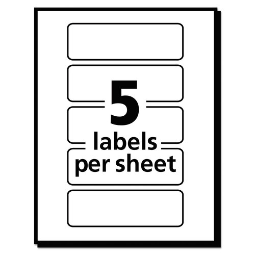AVE05477 - Avery - Printable Self-Adhesive Removable Color-Coding Labels, 1 x 3, Neon Orange, 5/Sheet, 40 Sheets/Pack, (5477)