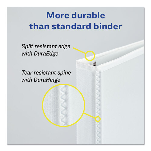 AVE09301 - Avery - Durable View Binder with DuraHinge and EZD Rings, 3 Rings, 1&quot; Capacity, 11 x 8.5, White, (9301)