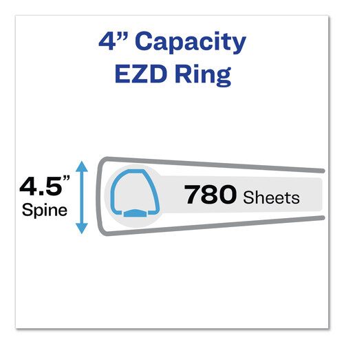 AVE09801 - Avery - Durable View Binder with DuraHinge and EZD Rings, 3 Rings, 4&quot; Capacity, 11 x 8.5, White, (9801)