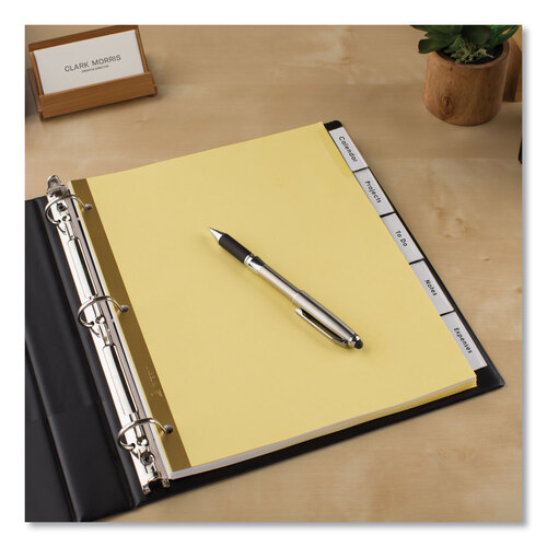 AVE11113 - Avery - Insertable Big Tab Dividers, 5-Tab, Double-Sided Gold Edge Reinforcing, 11 x 8.5, Buff, Clear Tabs, 24 Sets