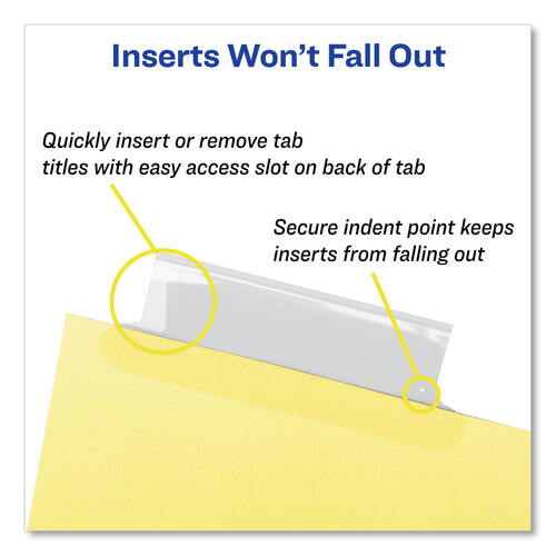AVE11115 - Avery - Insertable Big Tab Dividers, 8-Tab, Double-Sided Gold Edge Reinforcing, 11 x 8.5, Buff, Clear Tabs, 24 Sets