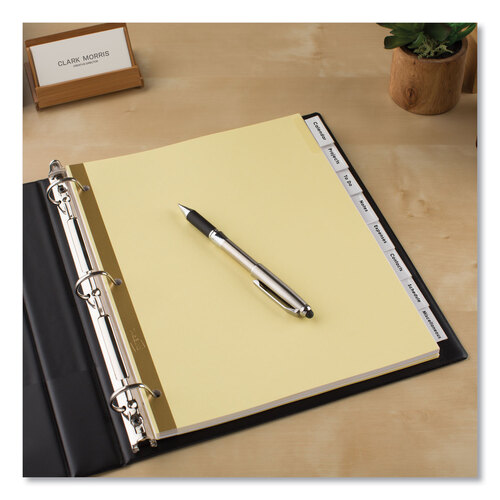 AVE11115 - Avery - Insertable Big Tab Dividers, 8-Tab, Double-Sided Gold Edge Reinforcing, 11 x 8.5, Buff, Clear Tabs, 24 Sets