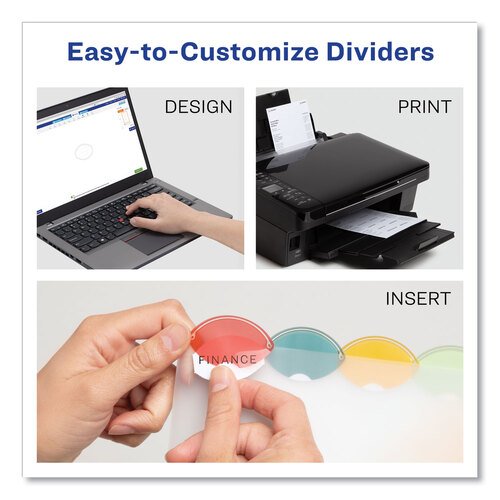 AVE11118 - Avery - Insertable Style Edge Tab Plastic Dividers, 7-Hole Punched, 5-Tab, 8.5 x 5.5, Translucent, 1 Set