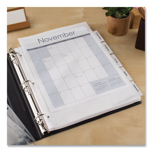 AVE11221 - Avery - Insertable Big Tab Dividers, 5-Tab, Single-Sided Copper Edge Reinforcing, 11.13 x 9.25, White, Clear Tabs, 1 Set