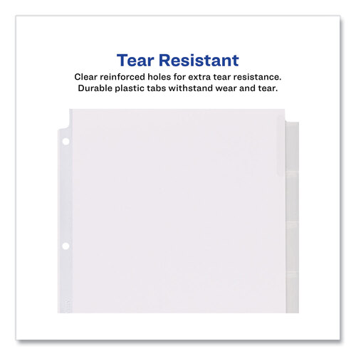 AVE11223 - Avery - Insertable Big Tab Dividers, 8-Tab, 11.13 x 9.25, White, Clear Tabs, 1 Set