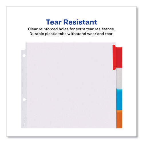 AVE11270 - Avery - Insertable Dividers w/Single Pockets, 5-Tab, 11.25 x 9.13, White, 1 Set