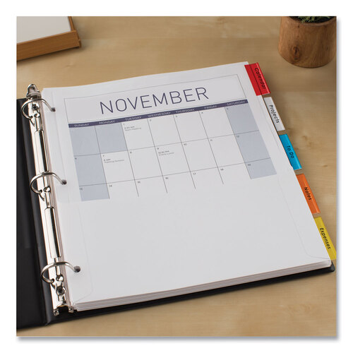 AVE11270 - Avery - Insertable Dividers w/Single Pockets, 5-Tab, 11.25 x 9.13, White, 1 Set
