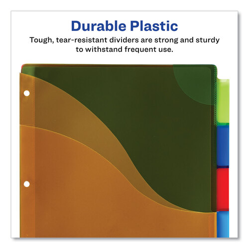 AVE11273 - Avery - Insertable Big Tab Plastic Three-Pocket Corner Lock Dividers, 5-Tab, 11.13 x 9.25, Assorted, 1 Set