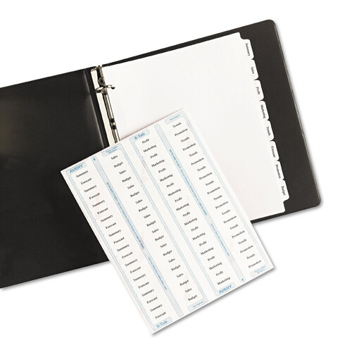 AVE11422 - Avery - Print and Apply Index Maker Clear Label Dividers, Copiers, 8-Tab, 11 x 8.5, White, 5 Sets