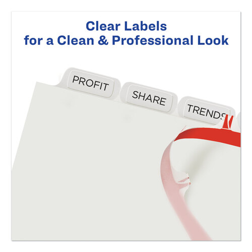 AVE11447 - Avery - Print and Apply Index Maker Clear Label Dividers, 8-Tab, 11 x 8.5, White, 25 Sets