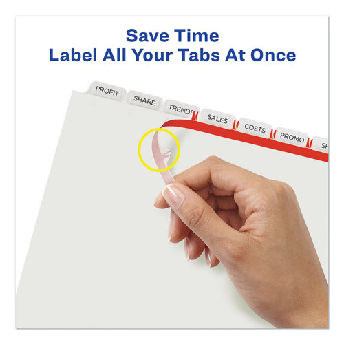 AVE11447 - Avery - Print and Apply Index Maker Clear Label Dividers, 8-Tab, 11 x 8.5, White, 25 Sets