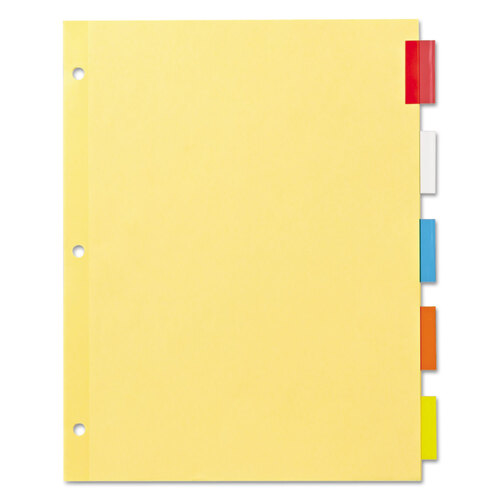 AVE11465 - Avery - Plastic Insertable Dividers, 5-Tab, 11 x 8.5, Assorted Tabs, 1 Set