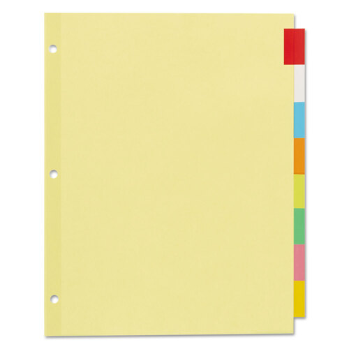 AVE11467 - Avery - Plastic Insertable Dividers, 8-Tab, 11 x 8.5, Assorted Tabs, 1 Set