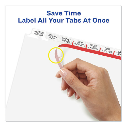 AVE11493 - Avery - Print and Apply Index Maker Clear Label Dividers, Big Tab, 8-Tab, 11 x 8.5, White, 5 Sets
