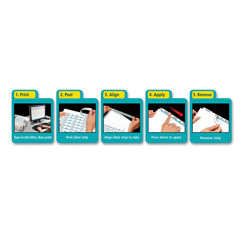 AVE11580 - Avery - Index Maker EcoFriendly Print and Apply Clear Label Dividers with White Tabs, 5-Tab, 11 x 8.5, White, 5 Sets