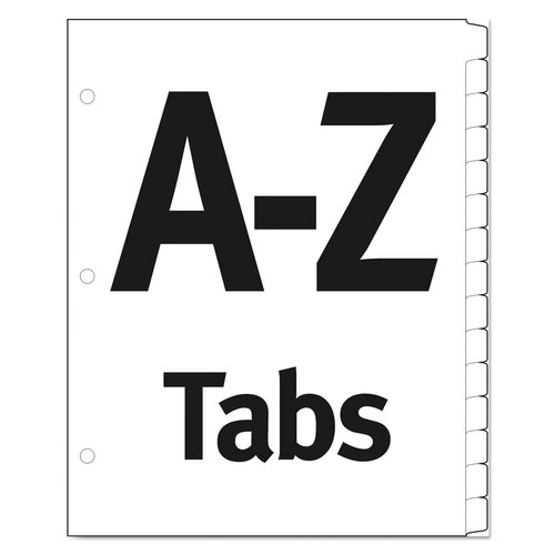 AVE11677 - Avery - Table &#39;n Tabs Dividers, 26-Tab, A to Z, 11 x 8.5, White, Assorted Tabs, 1 Set