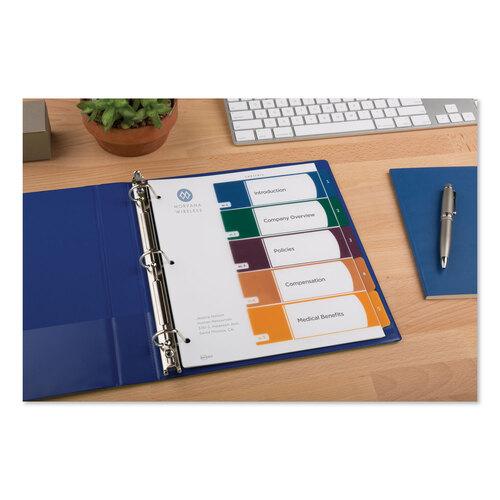 AVE11816 - Avery - Customizable Table of Contents Ready Index Dividers with Multicolor Tabs, 5-Tab, 1 to 5, 11 x 8.5, Translucent, 1 Set