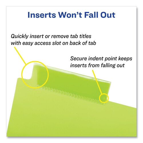 AVE11903 - Avery - Insertable Big Tab Plastic 1-Pocket Dividers, 8-Tab, 11.13 x 9.25, Assorted, 1 Set