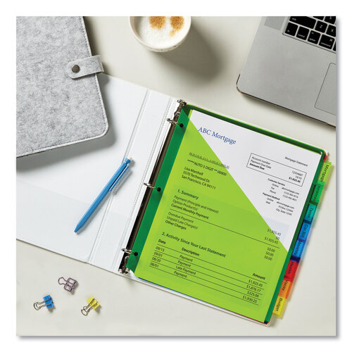 AVE11903 - Avery - Insertable Big Tab Plastic 1-Pocket Dividers, 8-Tab, 11.13 x 9.25, Assorted, 1 Set