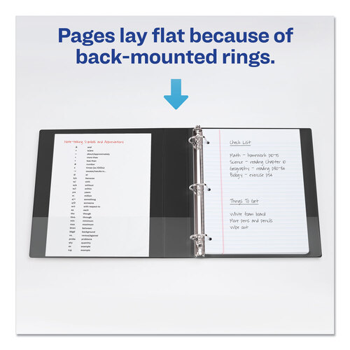 AVE17001 - Avery - Durable View Binder with DuraHinge and Slant Rings, 3 Rings, 0.5&quot; Capacity, 11 x 8.5, Black
