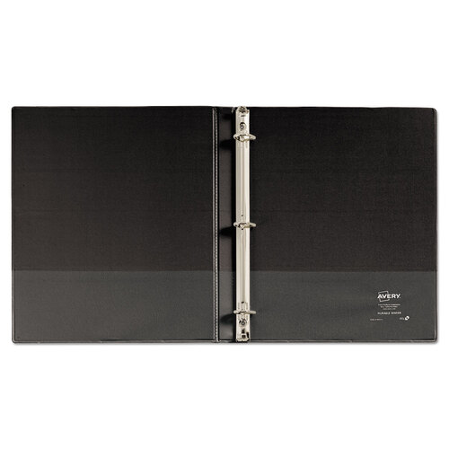 AVE17001 - Avery - Durable View Binder with DuraHinge and Slant Rings, 3 Rings, 0.5&quot; Capacity, 11 x 8.5, Black