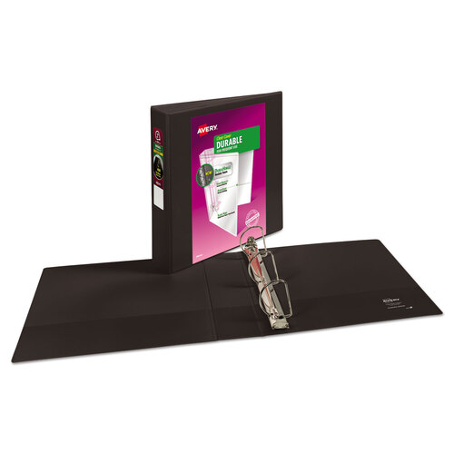 AVE17031 - Avery - Durable View Binder with DuraHinge and Slant Rings, 3 Rings, 2&quot; Capacity, 11 x 8.5, Black