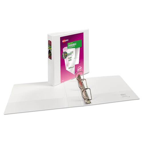 AVE17032 - Avery - Durable View Binder with DuraHinge and Slant Rings, 3 Rings, 2&quot; Capacity, 11 x 8.5, White