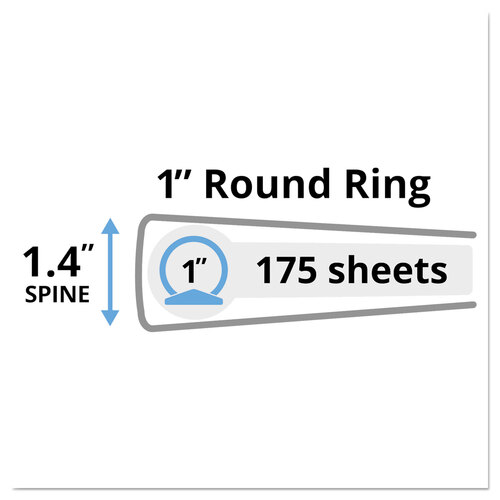 AVE17116 - Avery - Mini Size Durable View Binder with Round Rings, 3 Rings, 1&quot; Capacity, 8.5 x 5.5, White