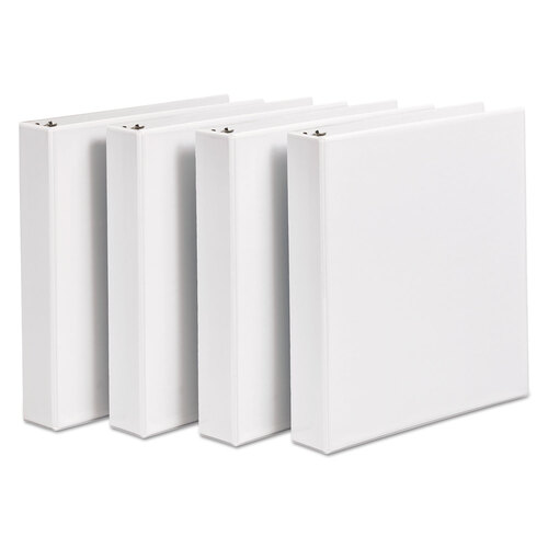 AVE17576 - Avery - Durable View Binder with DuraHinge and Slant Rings, 3 Rings, 1.5&quot; Capacity, 11 x 8.5, White, 4/Pack
