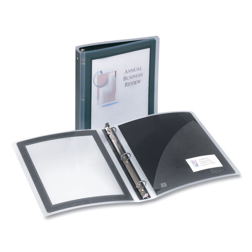 AVE17637 - Avery - Flexi-View Binder with Round Rings, 3 Rings, 1.5&quot; Capacity, 11 x 8.5, Black