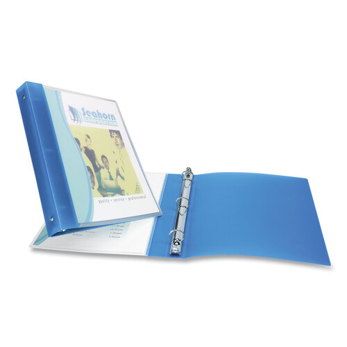 AVE17670 - Avery - Flexible View Binder with Round Rings, 3 Rings, 0.5&quot; Capacity, 11 x 8.5, Blue