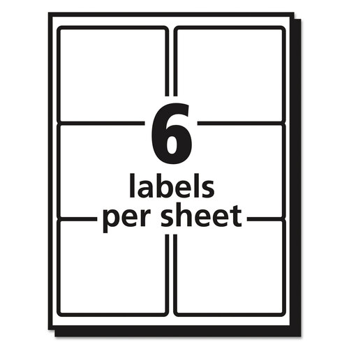 AVE18664 - Avery - Matte Clear Easy Peel Mailing Labels w/ Sure Feed Technology, Inkjet Printers, 3.33 x 4, Clear, 6/Sheet, 10 Sheets/Pack