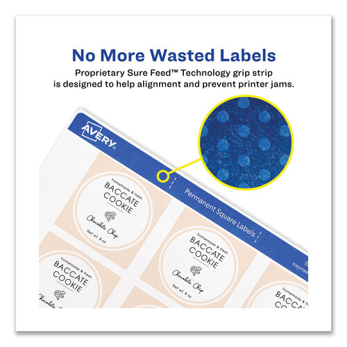 AVE22806 - Avery - Square Labels with Sure Feed and TrueBlock, 2 x 2, White, 300/Pack