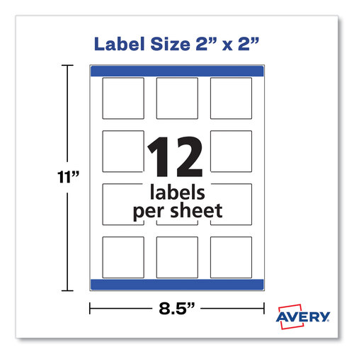 AVE22806 - Avery - Square Labels with Sure Feed and TrueBlock, 2 x 2, White, 300/Pack