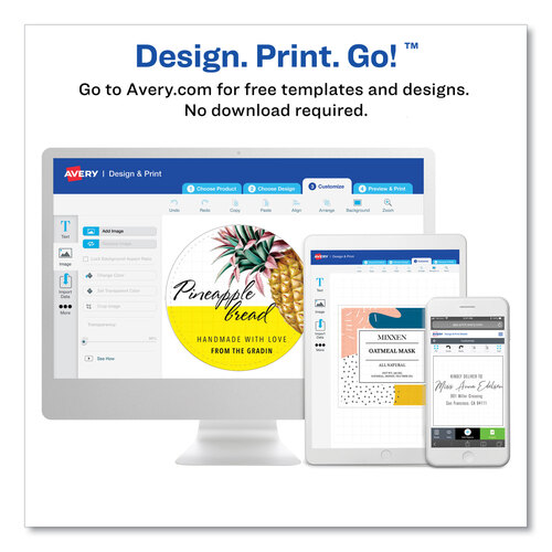 AVE22822 - Avery - Print-to-the-Edge Labels with Sure Feed and Easy Peel, 2 x 3, Glossy Clear, 80/Pack