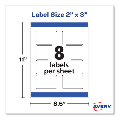 AVE22822 - Avery - Print-to-the-Edge Labels with Sure Feed and Easy Peel, 2 x 3, Glossy Clear, 80/Pack
