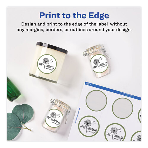AVE22877 - Avery - Round Print-to-the Edge Labels with SureFeed and EasyPeel, 2&quot; dia, Matte White, 300/Pack