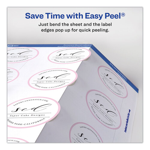 AVE22877 - Avery - Round Print-to-the Edge Labels with SureFeed and EasyPeel, 2&quot; dia, Matte White, 300/Pack