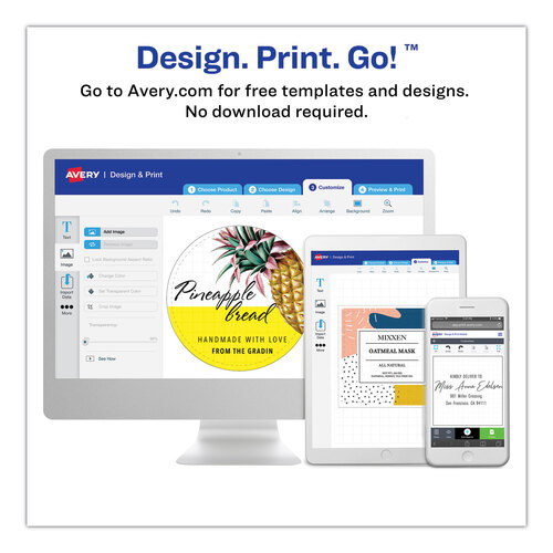 AVE22877 - Avery - Round Print-to-the Edge Labels with SureFeed and EasyPeel, 2&quot; dia, Matte White, 300/Pack