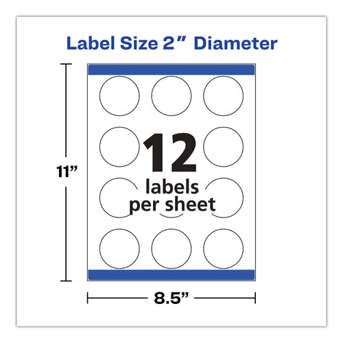 AVE22877 - Avery - Round Print-to-the Edge Labels with SureFeed and EasyPeel, 2&quot; dia, Matte White, 300/Pack