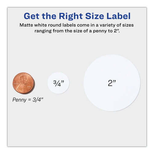 AVE22877 - Avery - Round Print-to-the Edge Labels with SureFeed and EasyPeel, 2&quot; dia, Matte White, 300/Pack