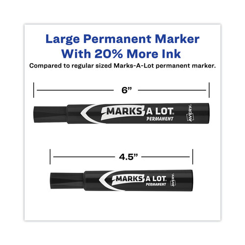 Marks-A-Lot Permanent Markers Assorted Colors, 24 Large Desk-Style and 3  Pen Style (24426)