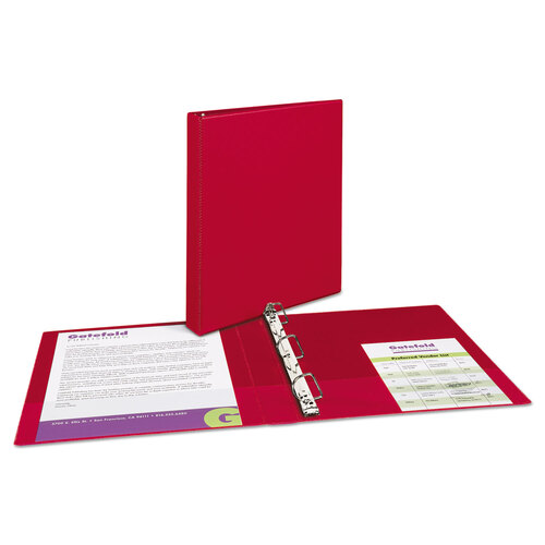 AVE27201 - Avery - Durable Non-View Binder with DuraHinge and Slant Rings, 3 Rings, 1&quot; Capacity, 11 x 8.5, Red