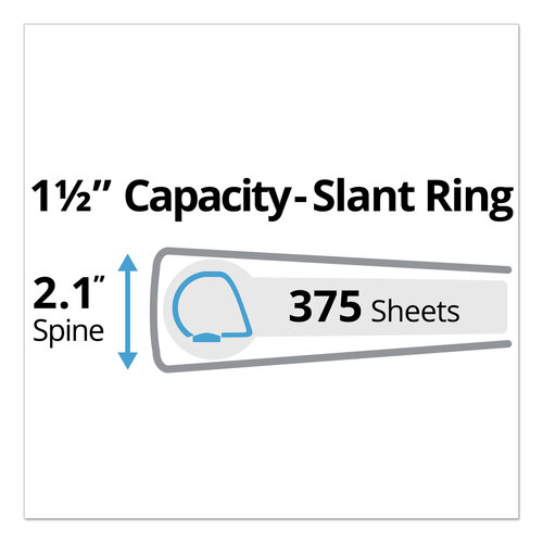AVE27202 - Avery - Durable Non-View Binder with DuraHinge and Slant Rings, 3 Rings, 1.5&quot; Capacity, 11 x 8.5, Red