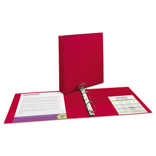 AVE27202 - Avery - Durable Non-View Binder with DuraHinge and Slant Rings, 3 Rings, 1.5&quot; Capacity, 11 x 8.5, Red