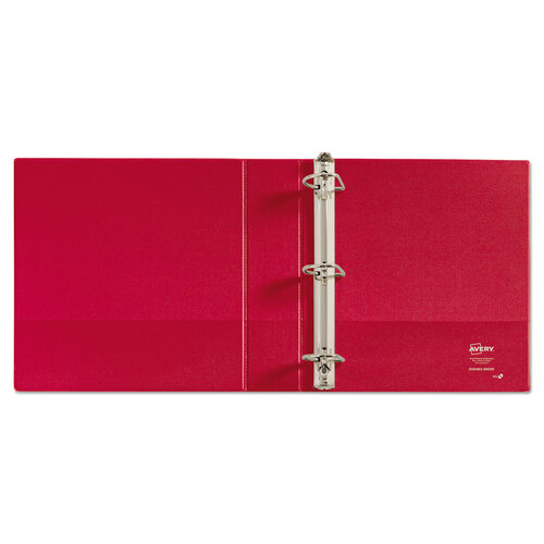 AVE27203 - Avery - Durable Non-View Binder with DuraHinge and Slant Rings, 3 Rings, 2&quot; Capacity, 11 x 8.5, Red