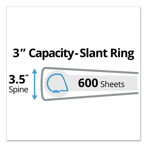 AVE27204 - Avery - Durable Non-View Binder with DuraHinge and Slant Rings, 3 Rings, 3&quot; Capacity, 11 x 8.5, Red