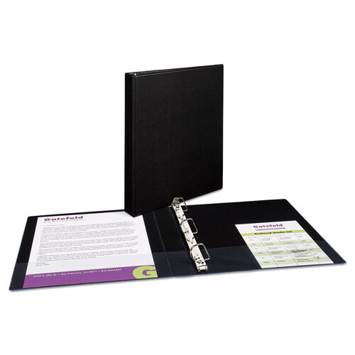 AVE27250 - Avery - Durable Non-View Binder with DuraHinge and Slant Rings, 3 Rings, 1&quot; Capacity, 11 x 8.5, Black